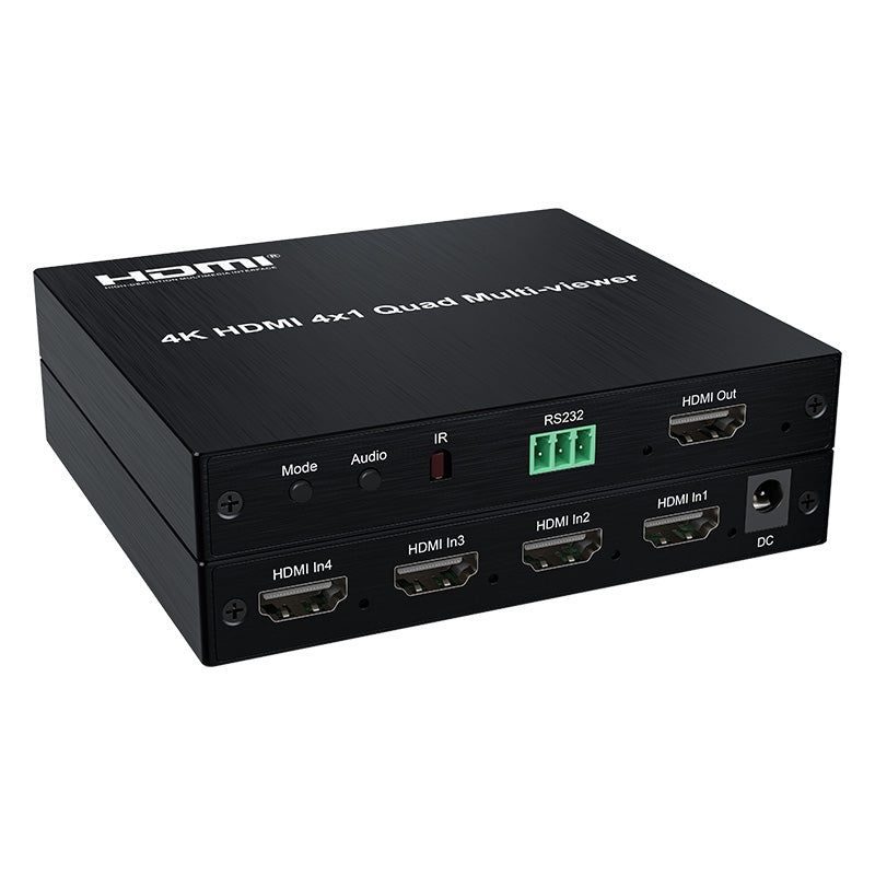 Argox 4K 30Hz HDMI 4×1 Quad Multi-Viewer Screen Splitter Ultra HD Support IR Remote Control, PCM2 Audio Format for TV Monitor | HDSW4-Q2