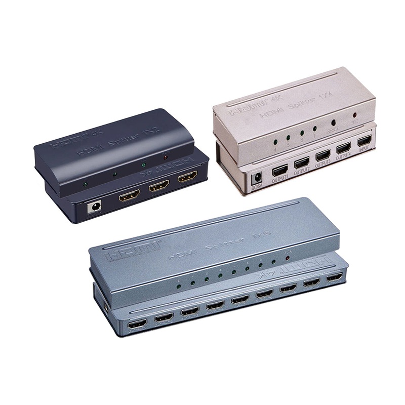 ArgoX 4K Ultra HD 1×2 / 1×4 / 1×8 Mini HDMI Video Splitter Supports 3D, 3.4Gbps Data Rate and TMDS Clock, and AWG26 HMDI Cable for DVD Player, TV, Monitor, Projector, Set Top Boxes | HDSP2-M HDSP4-M HDSP8-M