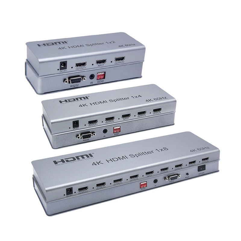ArgoX HDMI 2.0 Video Splitter 1×2 / 1×4 / 1×8 HDCP 2.2 with 4K 60Hz Ultra HD, HDR 3D Video Format, Built-in IR Function, Support Serial Port Online Upgrade, EDID, and Output Downscaling | SFX911-2 SFX911-4 SFX911-8