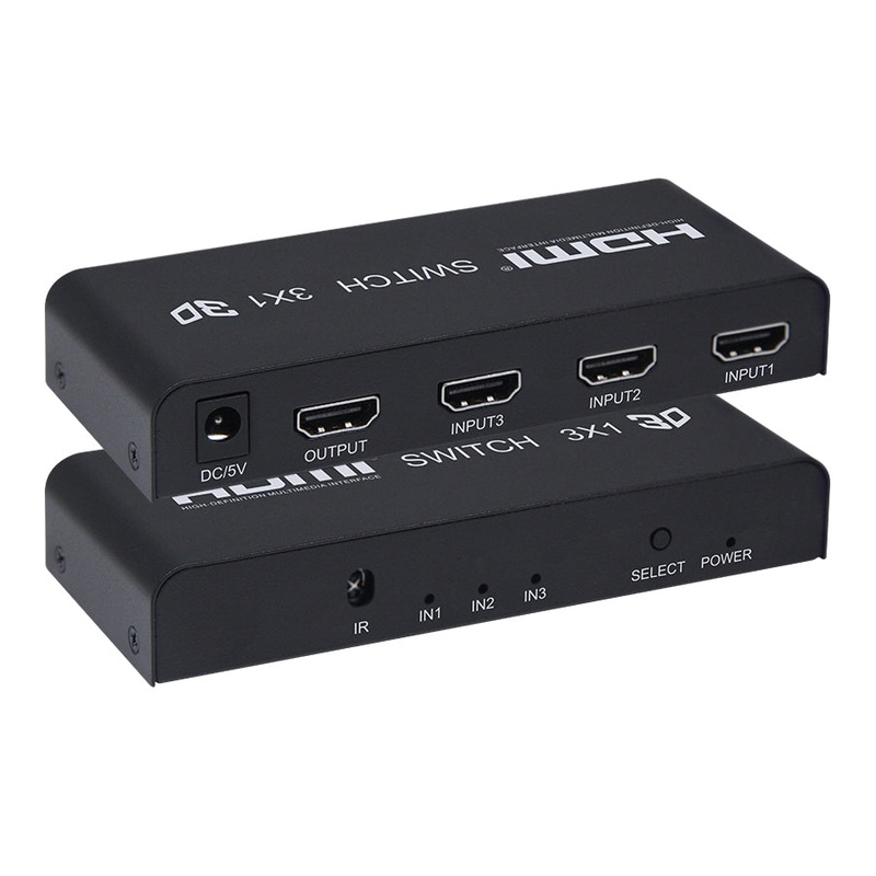 [CLEARANCE] ArgoX HDSW3 HDMI Video Switcher 3×1 with 1080p 60Hz Full HD, Remote Control, Supports 3D, 2.25Gbps Data Rate and TMDS Clock, UXGA/WUXGA, and AWG26 HMDI Cable