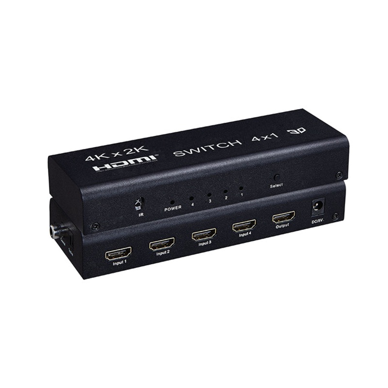 [CLEARANCE] ArgoX HDSW4 4K Ultra HD HDMI Video Switcher 4×1 with Audio Output, Supports 3D, 3.4Gbps Data Rate and TMDS Clock, IR Remote Control, 24/30/36bit Deep Color, AWG26 Cable for DVD Players, Projectors, A/V Receivers, Set Top Boxes