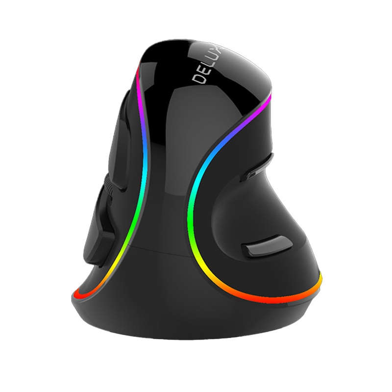 [CLEARANCE] Delux M618PLUS Wired Optical Ergonomic Vertical Mouse RGB Snail Bionic Structure with 4000 DPI, 6 Buttons, USB Interface for Windows XP/7/8/10