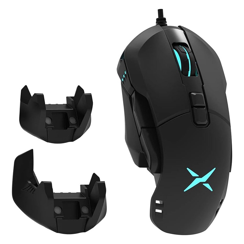[CLEARANCE] Delux M629BU Wired Modular Ergonomic Gaming Mouse RGB with 7 Buttons, Up to 16000 DPI, Fully Programmable Buttons PMW3389