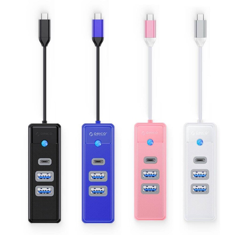 [CLEARANCE] ORICO (0.15m) 3-in-1 USB 3.0 Type C Hub with 5Gbps Transfer Rate, USB-A 3.0, USB-C 3.0 for Windows, macOS, Linux (Black) | PWC2U-C3-015