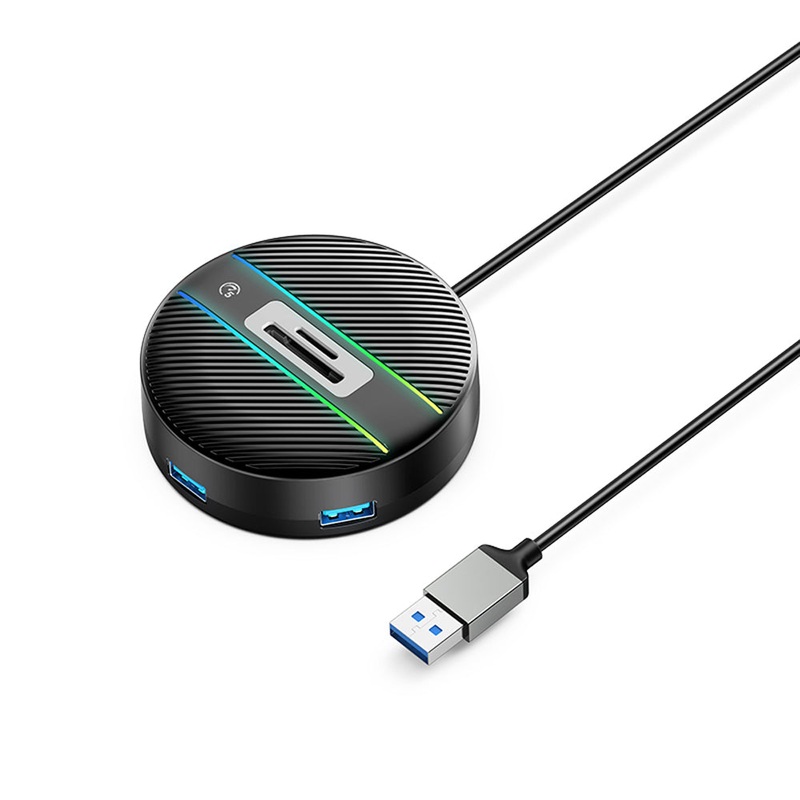 [CLEARANCE] ORICO 1.8 Meter 4 in 1 USB A RGB Hub with USB-A 3.0 / SD/TF Card Slot and 5Gbps Data Transfer Rate for Windows, Mac OS, Linux | YSR5-U3