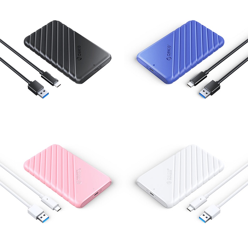 [CLEARANCE] ORICO 2.5 inch SATA to USB 3.1 Gen1 SSD/HDD Hard Disk Enclosure Tool-Free with 6Gbps Fast Transmission Rate,  (0.5m) USB-C to USB-A Data Cable, 6TB Max. Disk Capacity (Black, Blue, Pink, White) | 25PW1-C3