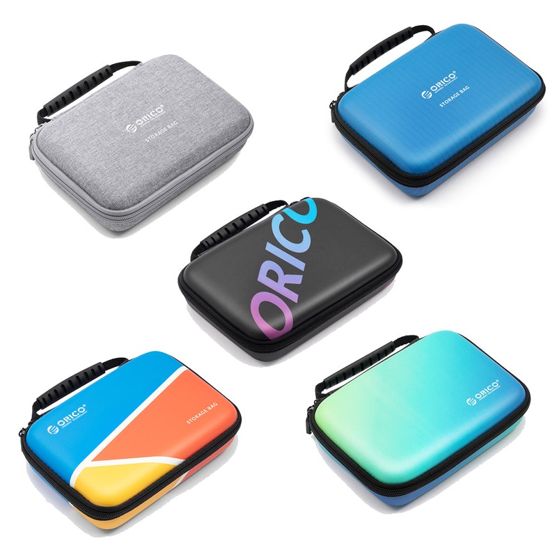 [CLEARANCE] ORICO 3.5 HDD External Hard Drive Storage Bag Protective Electronic Accessories Organizer Case for USB Flash Drive, USB Adapter, OTG, SD/TF Memory Card, Wired Earphone, Data & Charging Cable (Colored)