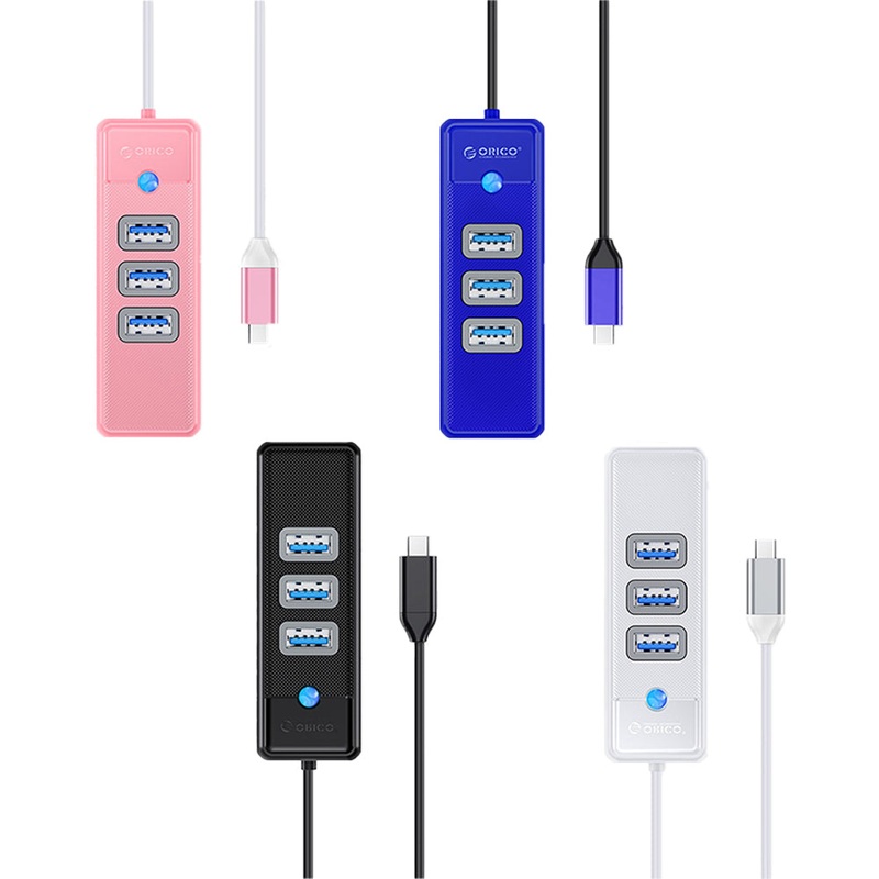 [CLEARANCE] ORICO 4 Port USB 3.0 Type C Data Hub with 5Gbps USB-C 3.0 Input, 2.5Gbps Ethernet, 5Gbps USB-A 3.0 Output for Windows 8/10, macOS, Linux | PW3UR25-C3-015