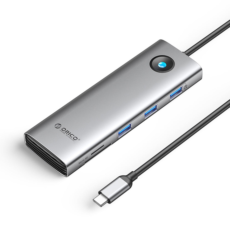 [CLEARANCE] ORICO 9-in-1 USB 3.0 Multifunctional Docking Station w/ 5Gbps Type C Input, HDMI 4K 60Hz UHD, Support Apple M1/M2, PD 100W, 5Gbps USB-A 3.0, VGA 1080p, Ethernet 1000Mbps, SD & Micro SD Card Slot for Windows, macOS | PW11-9P