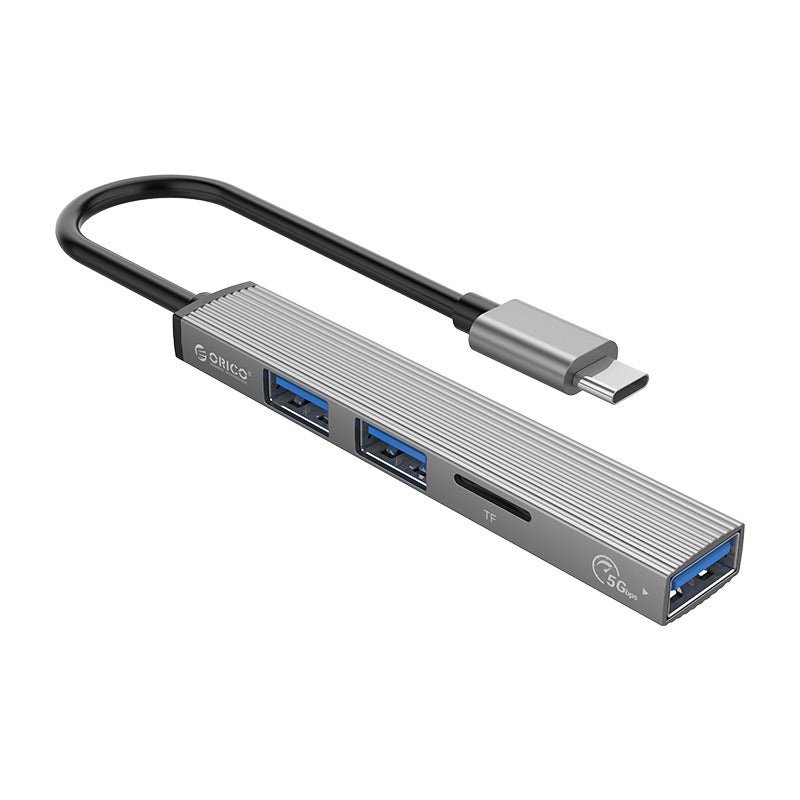 [CLEARANCE] ORICO AH-12F 4-in-1 Type C to USB 3.0 Multifunctional Docking Station Hub with, 2x USB 2.0 Input, 5Gbps Fast Data Transfer Rate, Superior Heat Dissipation Aluminum Alloy