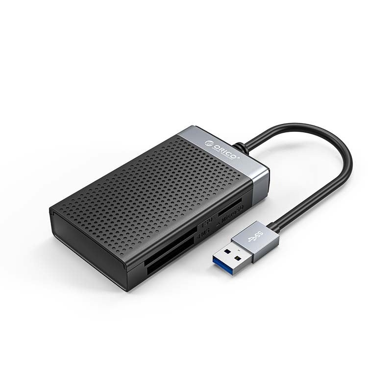 [CLEARANCE] ORICO CL4D-A3 4-in-1 USB 3.0 SD/TF/CF/MS Memory Card Reader with USB-A 3.0 Input, 5Gbps Transmission Rate, SD/microSD/Compact Flash/Memory Stick Card Output Slot for Windows 8/10, macOS, Linux