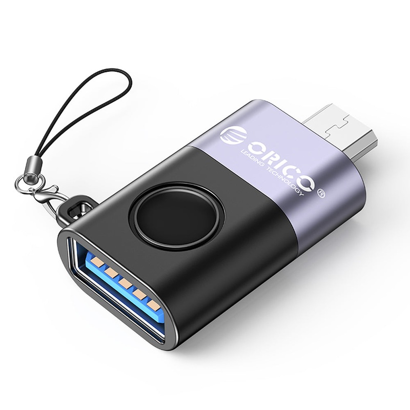 [CLEARANCE] ORICO WBA-BK-BP micro USB to USB-A Charging & OTG Adapter with 480Mbps Fast Data Transfer Rate, PD 5W 4.5A Fast Charging, OTG Flash Drive Function Supported, Anti-lost Lanyard for Smartphone, Tablet, Gaming Console, Computer, Laptop
