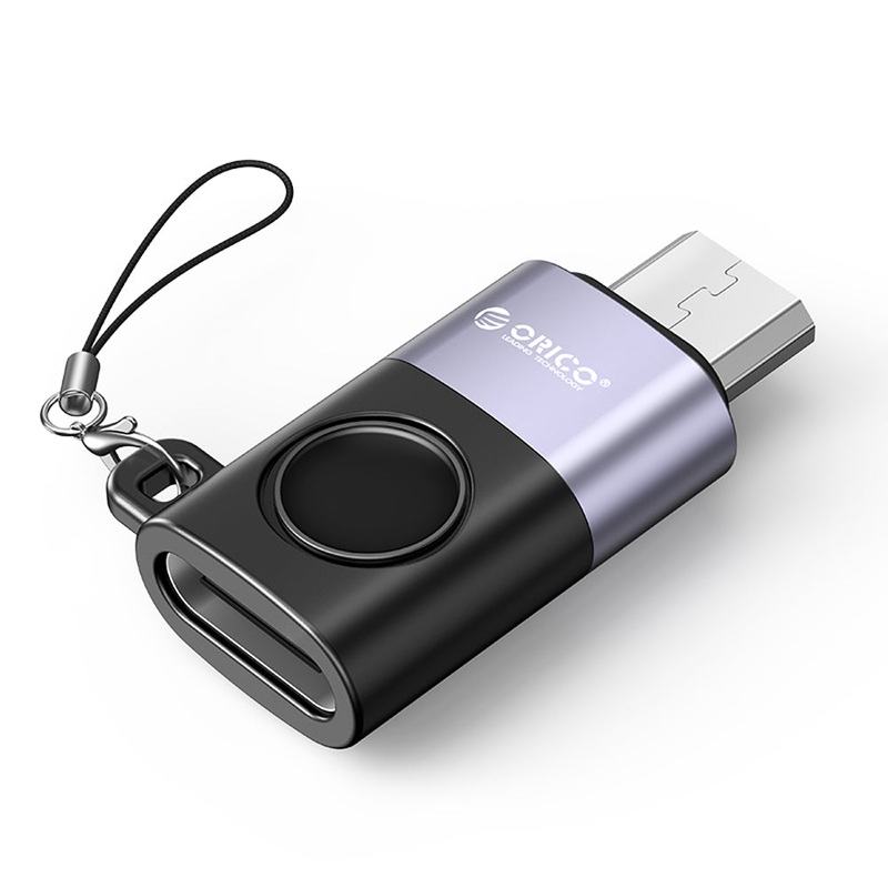 [CLEARANCE] ORICO WBC-BK-BP micro USB to USB-C Charging & OTG Adapter with 480Mbps Fast Data Transfer Rate, PD 10W 4.5A Fast Charging, OTG Flash Drive Function Supported, Anti-lost Lanyard for Smartphone, Tablet, Gaming Console, Computer, Laptop