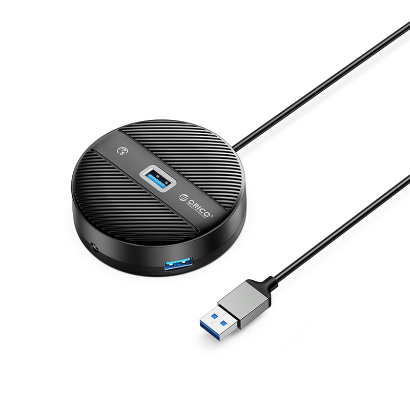 [CLEARANCE] ORICO YS3-U2 (0.3m) 4-Port USB 3.0 USB-A Desktop Hub 10W with 5Gbps Transmission Rate, 5Gbps USB-A 3.0, 3.5mm Audio Port, 480Mbps USB-A 2.0 Output for Windows 8/10, macOS, Linux, PC, Laptop, Desktop Computer