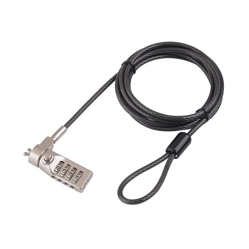 [CLEARANCE] ArgoX 4 PIN Numeric Combination Type Security Laptop Lock Cable with Braided Carbon Steel Wire – 3.2 x 4.5mm (Wedge Slot) for PC, Computer Desktop, Monitor, CPU, etc. | SP-CL301W