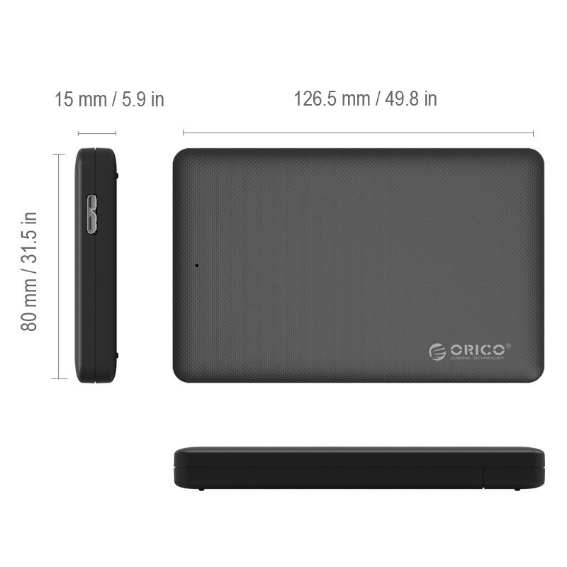 [CLEARANCE] ORICO 2.5 inch SATA to USB 3.0 SSD HDD Hard Drive Enclosure Tool-Free with 5Gbps Fast Data Transfer Rate, 0.5m Micro B to USB A Cable, 2TB Max. Disk Capacity for PC, Laptop, Windows, Mac, Linux, Router, TV, PS4 | 2577U3-BK-BP