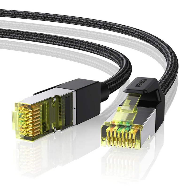 [CLEARANCE] UGREEN Cat 7 F/FTP RJ45 Ethernet cable Braided Pure Copper 30AWG with 600MHz bandwidth and Up to 10Gbps data transfer (Black) 25M