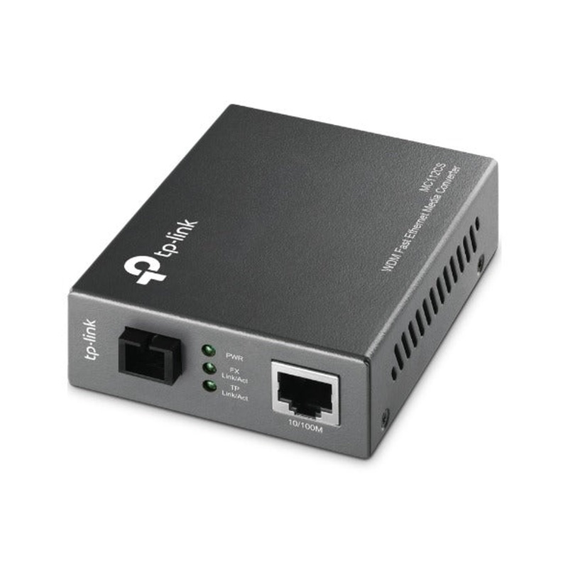 TP-Link MC112CS 10/100Mbps WDM Media Converter Single-Mode Fiber Optic Transceiver with 20km Extension Range, Auto-Negotiation Half/Full-Duplex Mode, Auto-MDI/MDIX TP LINK TPLINK