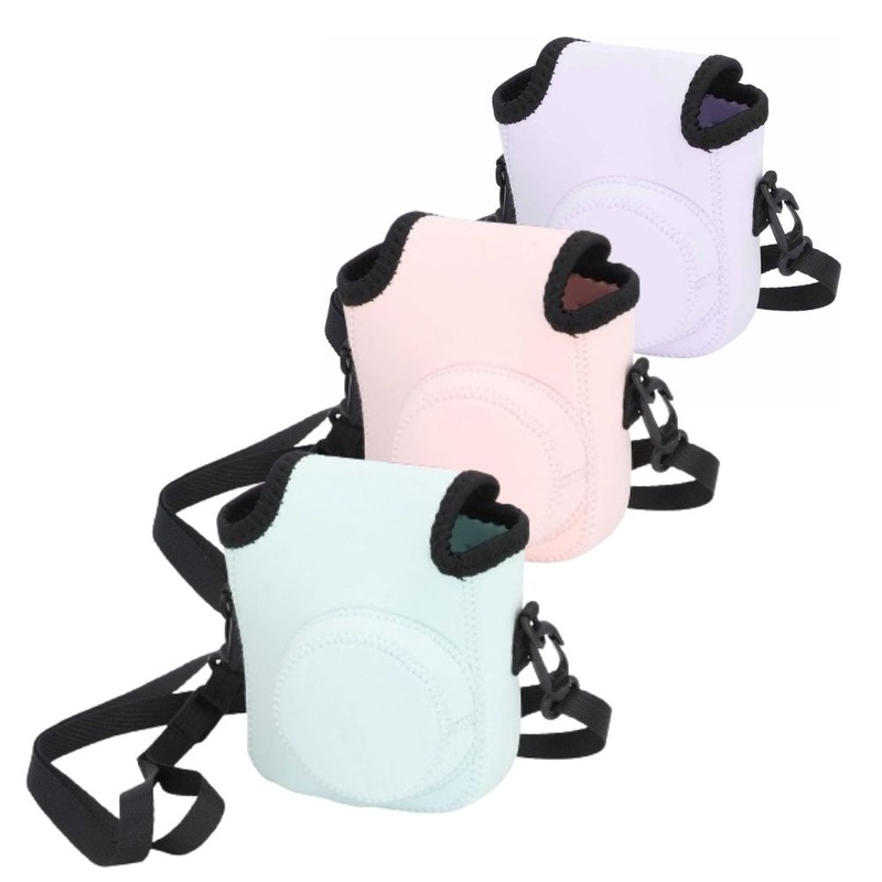[CLEARANCE] Pikxi Soft Fujifilm Instax Mini 12 Camera Case Bag with Padded Inner Lining, Waterproof Neoprene Surface, and Shoulder Carrying Strap – Purple