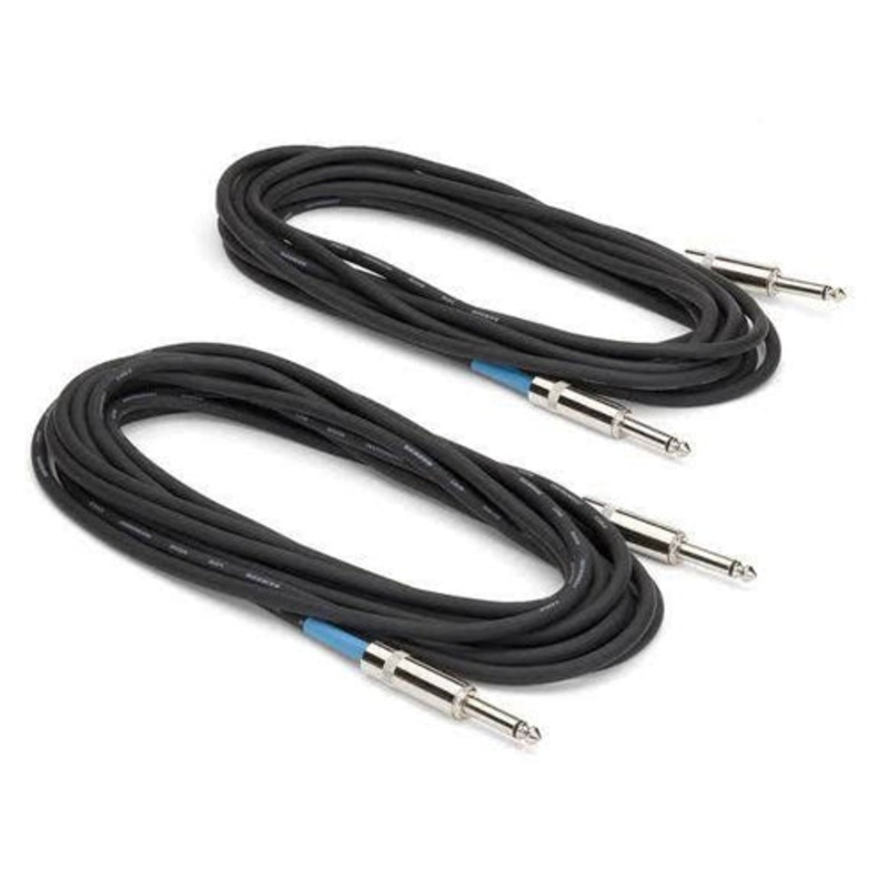 [CLEARANCE] Samson 6 Meters Instrument Cable Pack of 2 with 6.35mm Male to Male AUX Neutrik Mono Jack Connectors for Professional Audio Recording and Performance | ESAIC20
