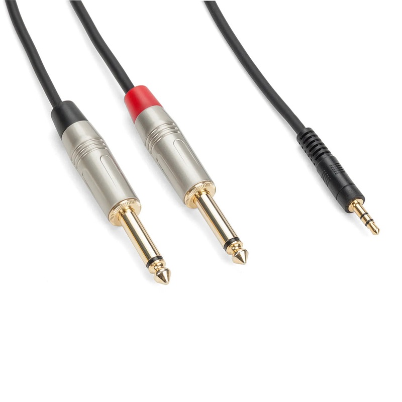 [CLEARANCE] Samson TOURtek PRO TPAD48 3 Meters 3.5mm to Dual 6.35mm AUX Breakout Cable with PVC Jacket, Nickel Plated Neutrik Connectors and Copper Mesh Shielding | ESATPAD489