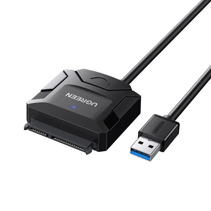 [CLEARANCE] UGREEN 3.5 / 2.5 SATA to USB 3.0 Converter Adapter Cable 12V with 5Gbps Data Transfer Rate, 20TB Max Supported Storage for SSD/HDD Hard Disk Drive to PC, Desktop Computer, Laptop, TV, etc. – Supports Windows, macOS, Linux | 20636