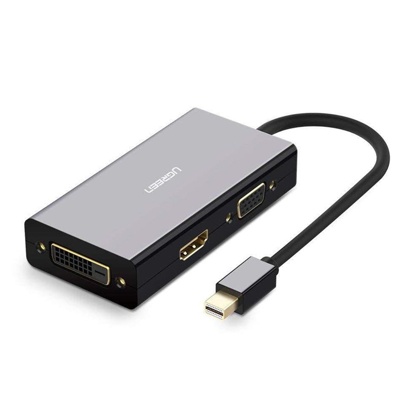 [CLEARANCE] UGREEN 4K Ultra-HD Mini DisplayPort to HDMI/VGA/DVI Multiport Converter Adapter for MacBook, iMac, PC, Laptop, Desktop Computer to Monitor, Projector, etc. – Supports Windows, MacOS, Linux, Chrome OS | 20418