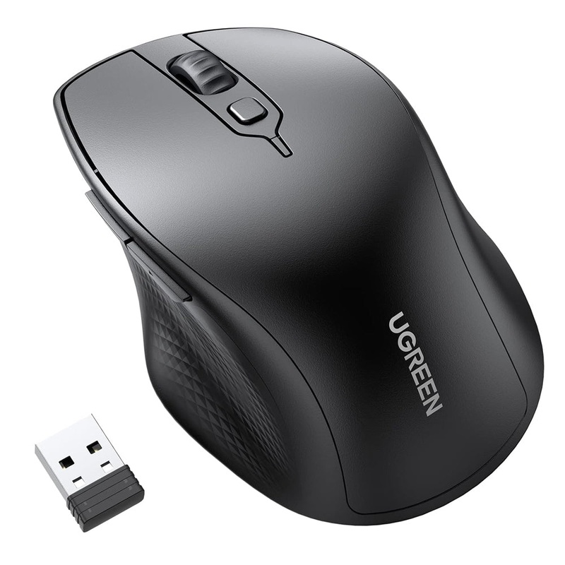 [CLEARANCE] Ugreen Wireless Ergonomic Mouse with 4000 Max DPI, 2.4Ghz Wireless and Bluetooth 5.0 Mode for PC, Laptop, Desktop Computer, MacBook, iMac, Windows, macOS, Chrome OS, Linux | 90395