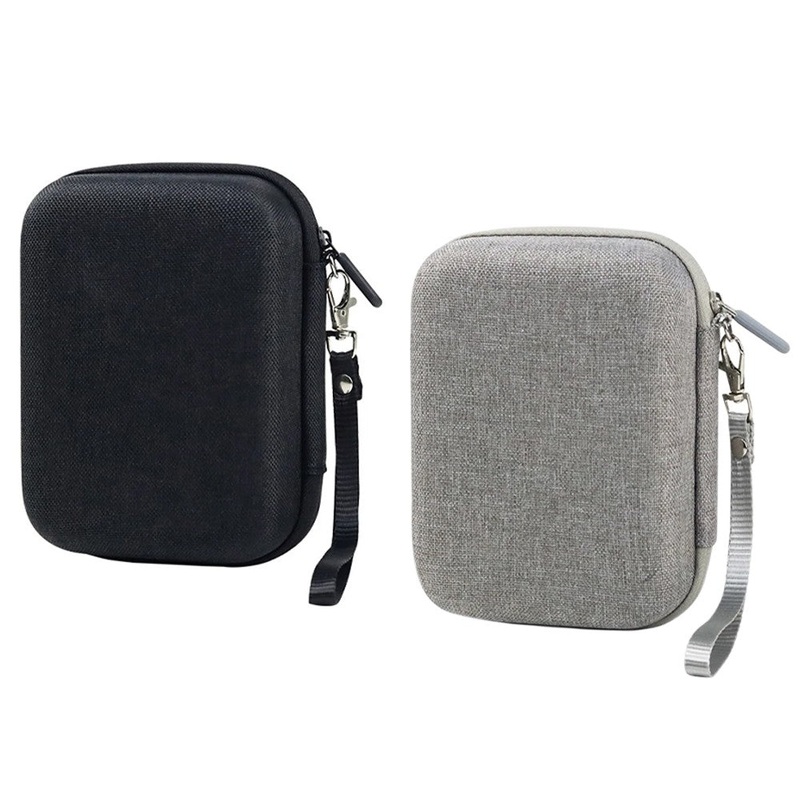 Pikxi Fujifilm Camera Denim Style Compact EVA Padded Hard Case for Instax Mini EVO Instant Cameras with Water Resistant Coating, Inner Accessory Pockets, and Hand Strap – Black, Grey