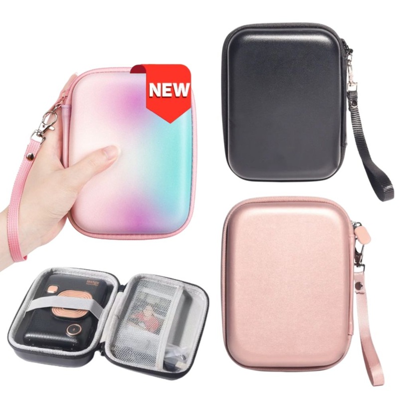 Pikxi Multipurpose Storage Bag Organizer Carry Case for FUJIFILM Instax mini Evo, LiPlay Cameras and mini Link Film Printers with Hard Shell Case – Available in Blush Gold, Glossy Black, and Iridescent