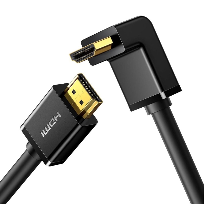 UGREEN HDMI 1.4 Male to Right Angle Male High Speed Video Cable 1 Meter / 2 Meters 30AWG with Multi-Layer Shielding, Gold Plated Connectors, Audio Return Support for PC, Laptop, TV, Display Monitor, Projector, etc. | 10172 10173
