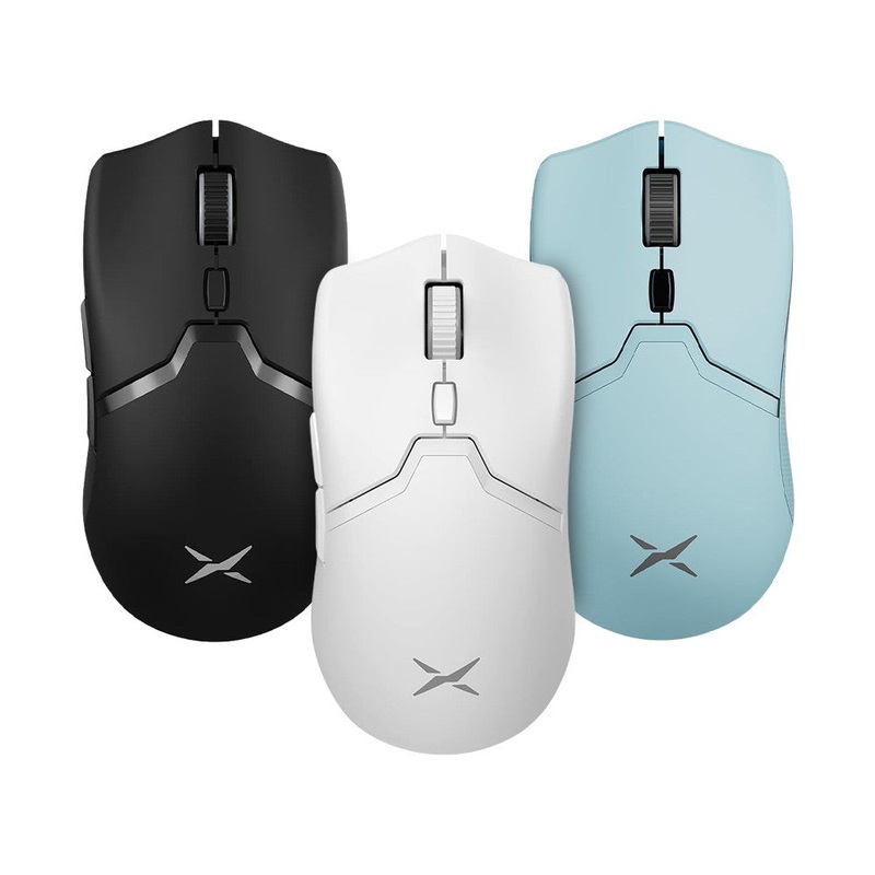 [CLEARANCE] Delux M800 PRO USB Wired / 2.4GHz and Bluetooth Wireless Optical Gaming Mouse with 26000 DPI Resolution PAW 3395 Sensor, 6 Programmable Buttons, and Up to 70 Hours Battery for PC and Laptop Computers – White