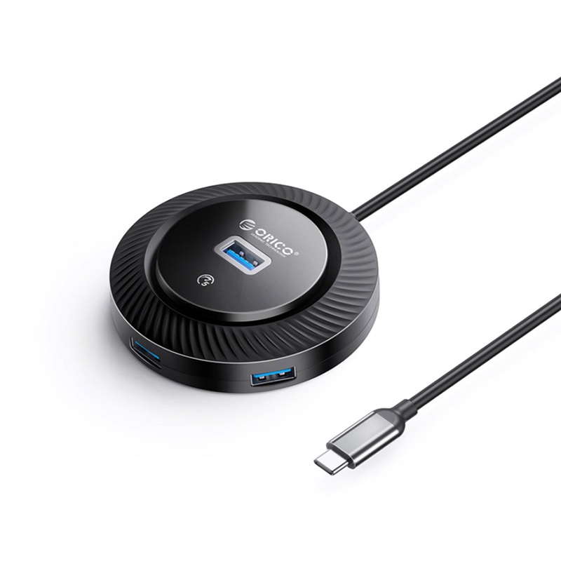 [CLEARANCE] ORICO 0.3 Meter 4 in 1 USB Type-C Round Hub with USB-A 3.0 / AUX 3.5mm Jack Outputs, 5Gbps Data Transfer Rate for Windows, Mac OS, Linux | YK2-C3