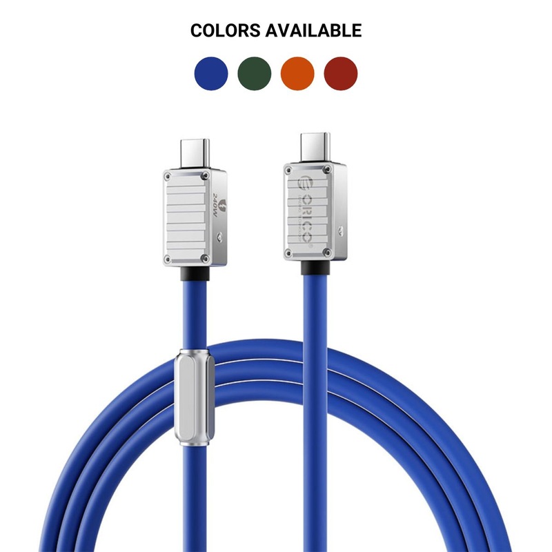 [CLEARANCE] ORICO 1.5 Meters USB 2.0 Type-C Male to Male PD 240W 480Mbps Fast Charging Data Cable with Intelligent E-Marker Chip for Smartphone Desktop PC Laptop 240B1-15 | Orange