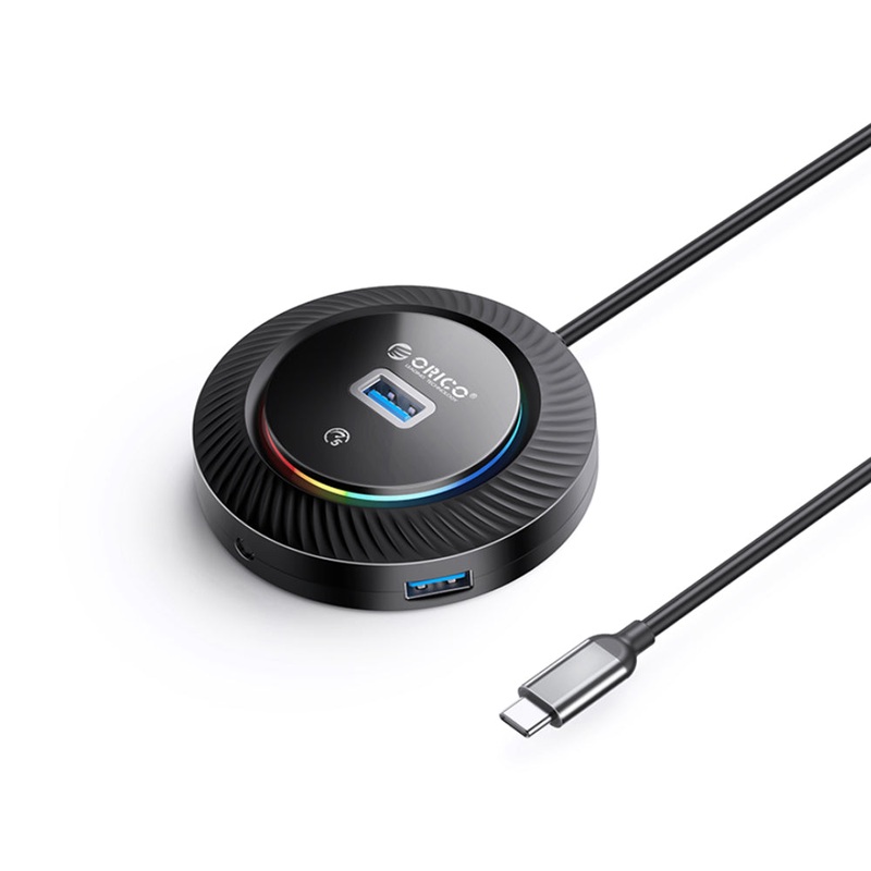 [CLEARANCE] ORICO 1.8 Meter 4 in 1 USB Type-C RGB Hub with USB-A 3.0 / AUX 3.5mm Jack Outputs, 5Gbps Data Transfer Rate for Windows, Mac OS, Linux | YKR4-C3