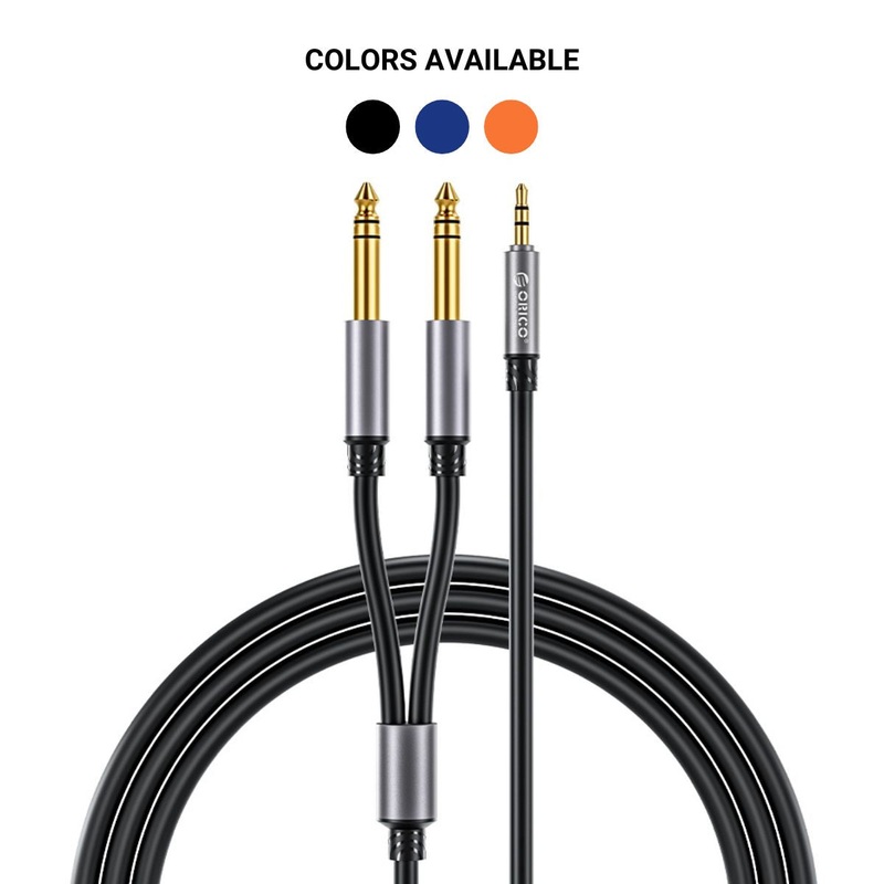 [CLEARANCE] ORICO 3 Meters TRS 3.5mm Male to Dual Male 6.5mm AUX Audio Adapter Cable 1/4 to 1/8 Jack for Mixer Amplifier Speaker DVD Player Computer PC Laptop Mobile Phone Tablet – Orange | AX2N-30-OR