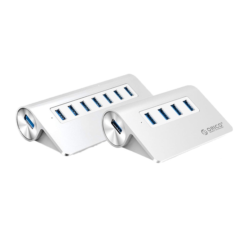[CLEARANCE] ORICO Multi-Port USB 3.0 Hub with Power Supply with PD 30W Charging – Supports Windows, macOS, and Linux Systems for PCs, Desktop Computers, and Laptops – USB Hubs & Docking Stations | M3H7-V1-US-SV-BP