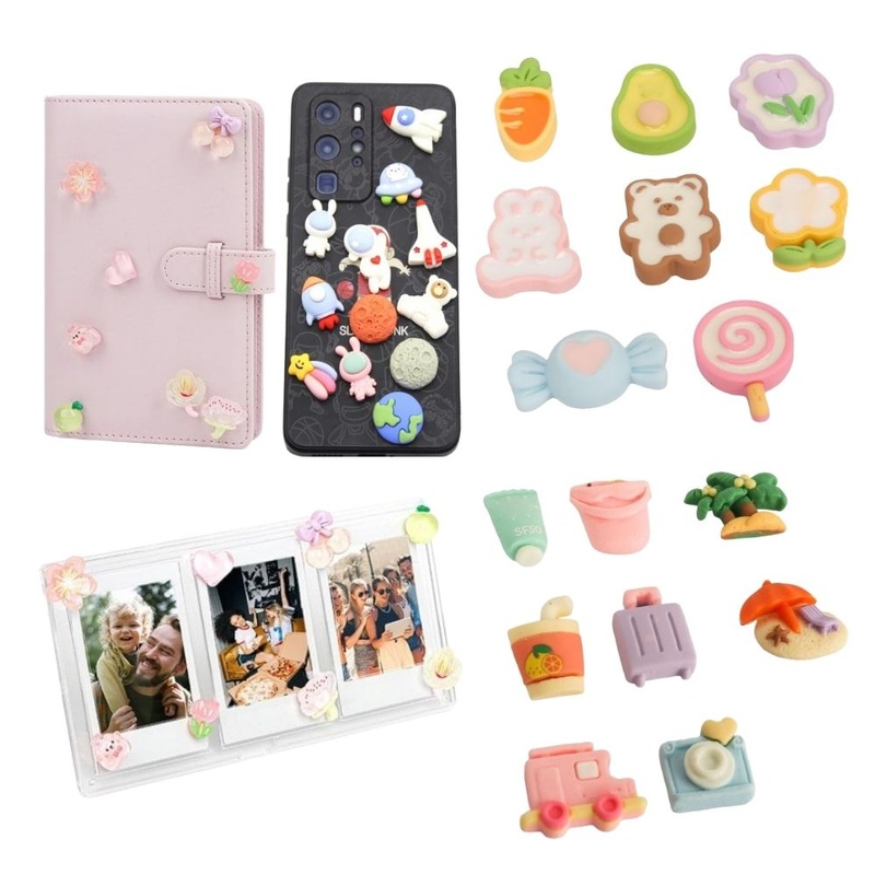[CLEARANCE] Pikxi 8-Piece Assorted 3D Cute Decorative Stickers for Fujifilm Instax Film Photo Album, Frame, Tumbler, Phone Case, and more DIY Crafts | STICKER-1