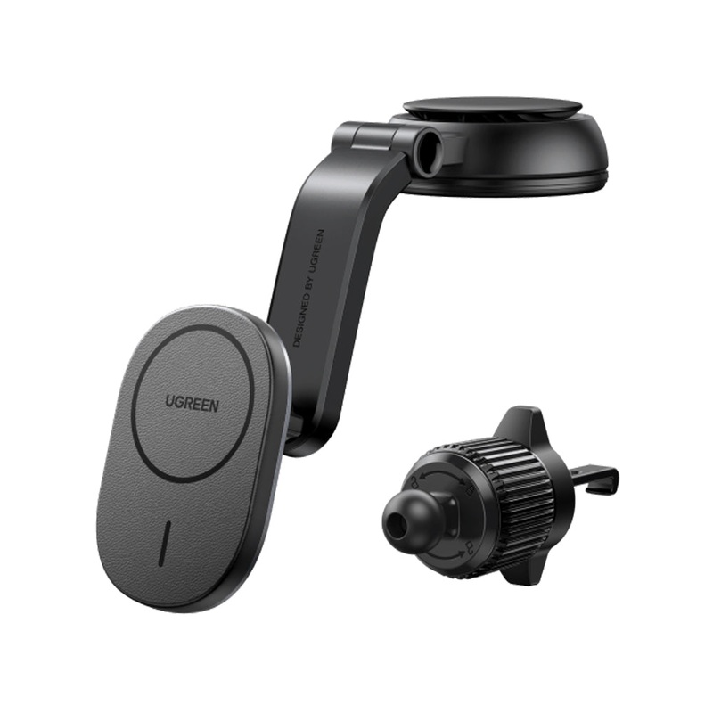 [CLEARANCE] UGREEN Wireless Fast Charging Magnetic Car Charger Phone Holder with Dashboard and Aircon Vent Mount for iPhone and Android Smartphones | 15120