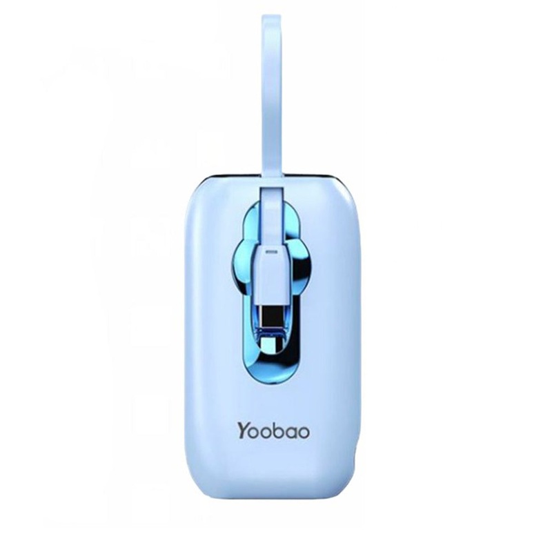 [CLEARANCE] Yoobao Lk11 10000mAh 22.5W Fast Charge Power Bank with LED Display Built-In Type C & Lightning Charging Cable for Phone, Tablet, Camera, iPhone, Android Smartphone, etc. – Blue | Powerbank