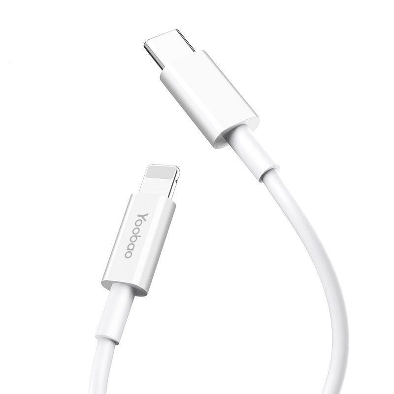 [CLEARANCE] YOOBAO YB-415 36W 1M PD Fast Charging Cable USB Type-C to Lightning – White
