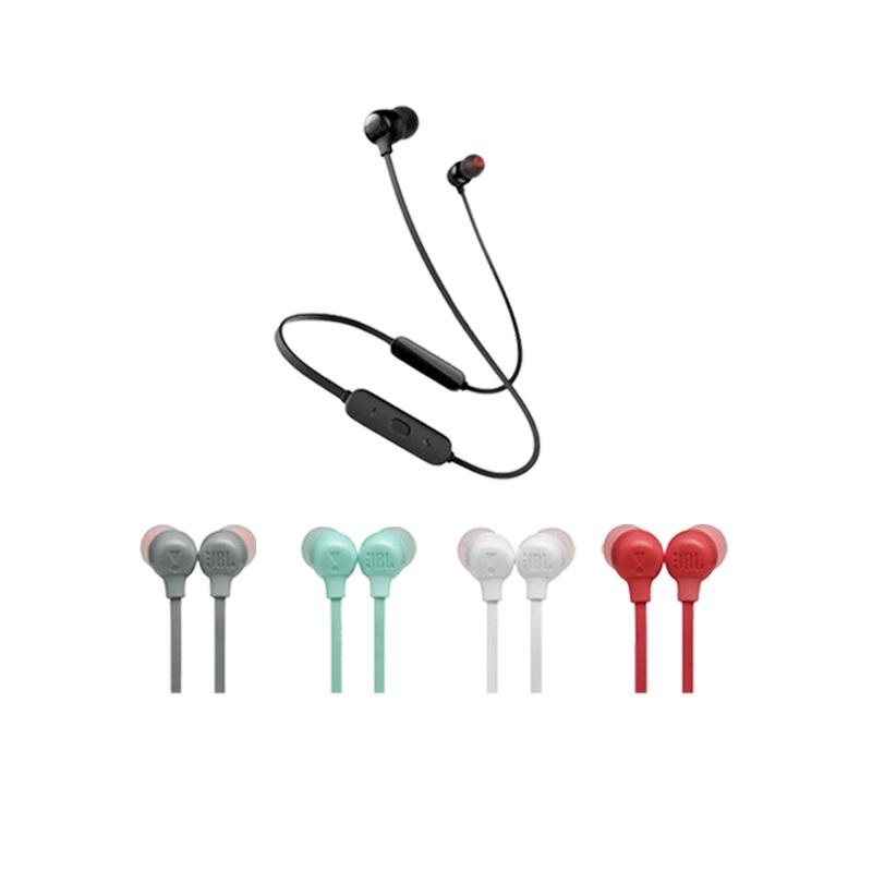 JBL Tune 125BT In-Ear Bluetooth Earphones with In-Line Volume and Audio Remote Controls, Built-In Microphone, and Up to 16 Hours of Playtime – Black, Gray, Mint, Red, White