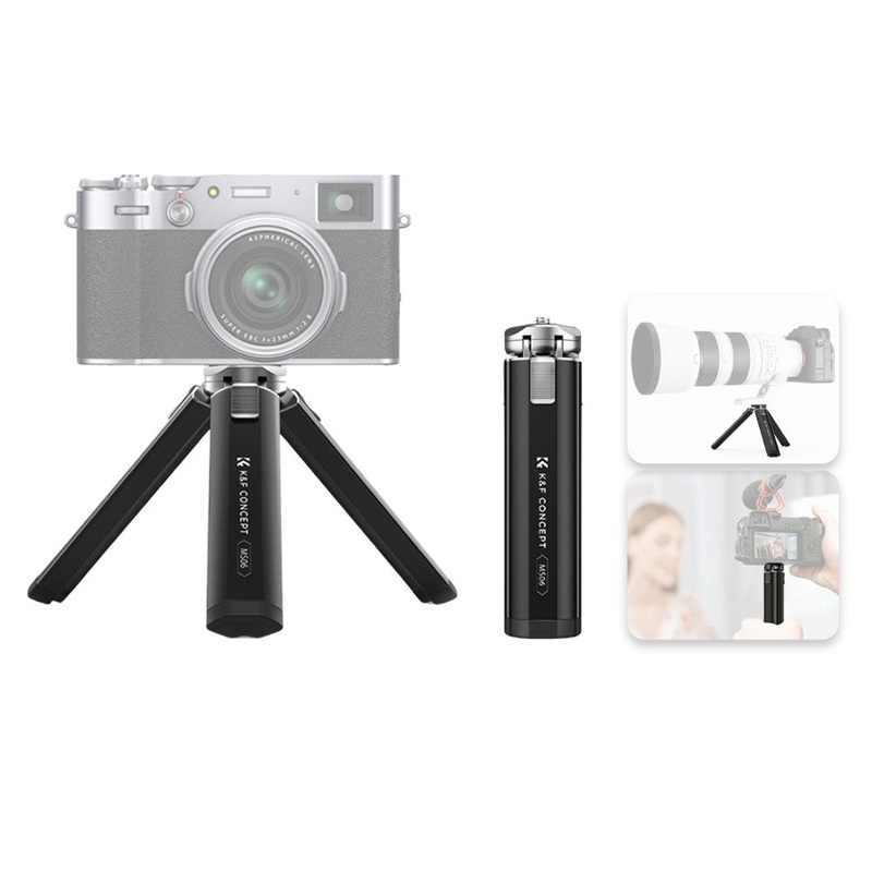 K&F Concept MS06 5 2-Stop Adjustable Compact Tripod Grip with 1/4 Attachment Thread for Digital Camera, Mobile Phone Clip Holder, Video Fill Light, Webcam, Camcorder, Gimbal Stabilizer, GoPro Hero, Insta360, DJI Osmo | KF09-131