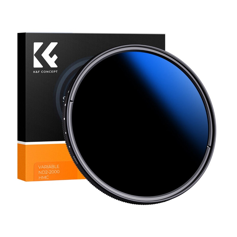 K&F Concept Nano-C Series 82mm Variable ND2-2000 11-Stop Neutral Density Lens Filter with Multi-Coated Optical Glass and Aluminum Metal Frame for Mirrorless and DSLR Camera Photography