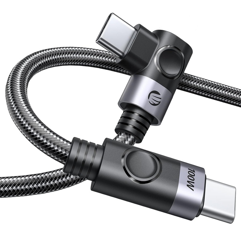[CLEARANCE] ORICO 2 Meters USB Type-C Straight to Angled Male to Male PD 100W 480Mbps Fast Charging Nylon Braided Data Cable for Smartphone PC Desktop Computer Laptop – Black | C2CW