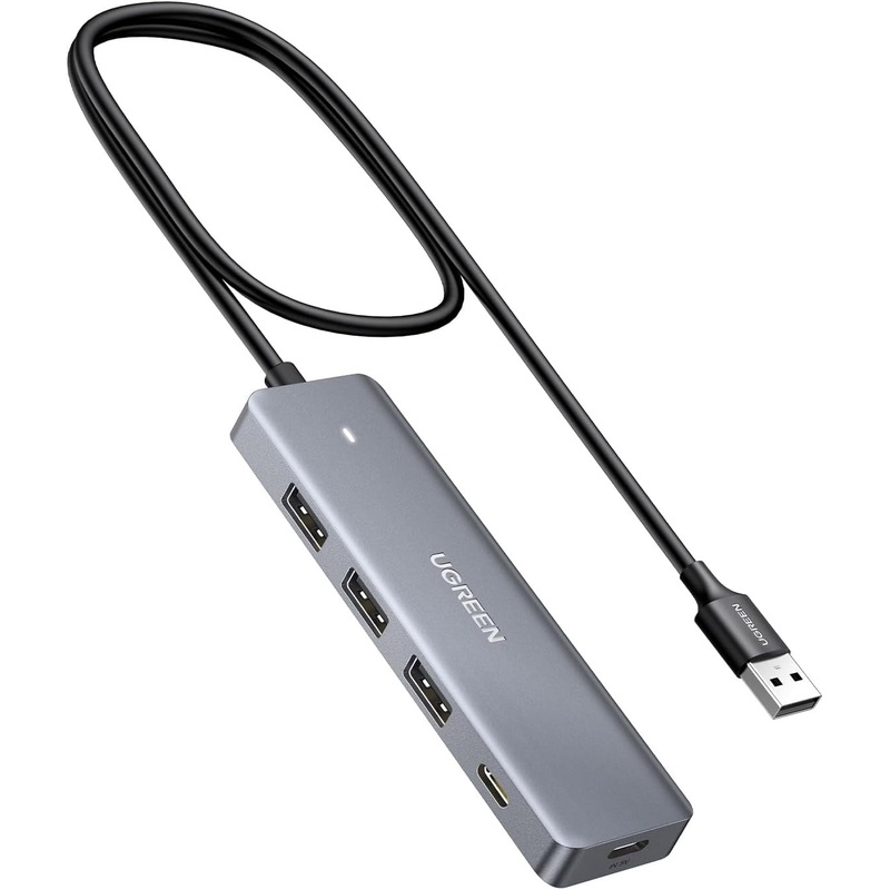 UGREEN 4-Port USB 3.0 Hub with USB A and USB C Data Ports, 5Gbps Transmission Speed and 0.6 Meter Extended Cable for Laptop, Computer, PC, Windows, macOS, Flash Drives, HDD, SDD | 15920