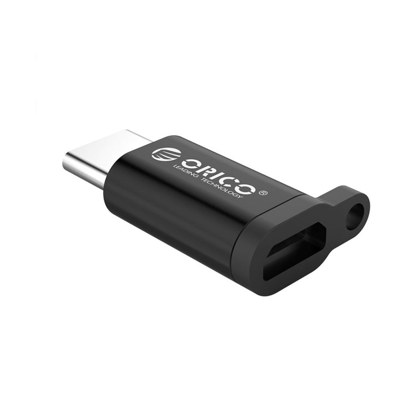 [CLEARANCE] ORICO 2-in-1 Portable Charge and Data Transfer OTG Aluminum Alloy Adapter Micro B to Type C with Anti-Magnetic Anti-Shock Heatproof Waterproof Feature | Black
