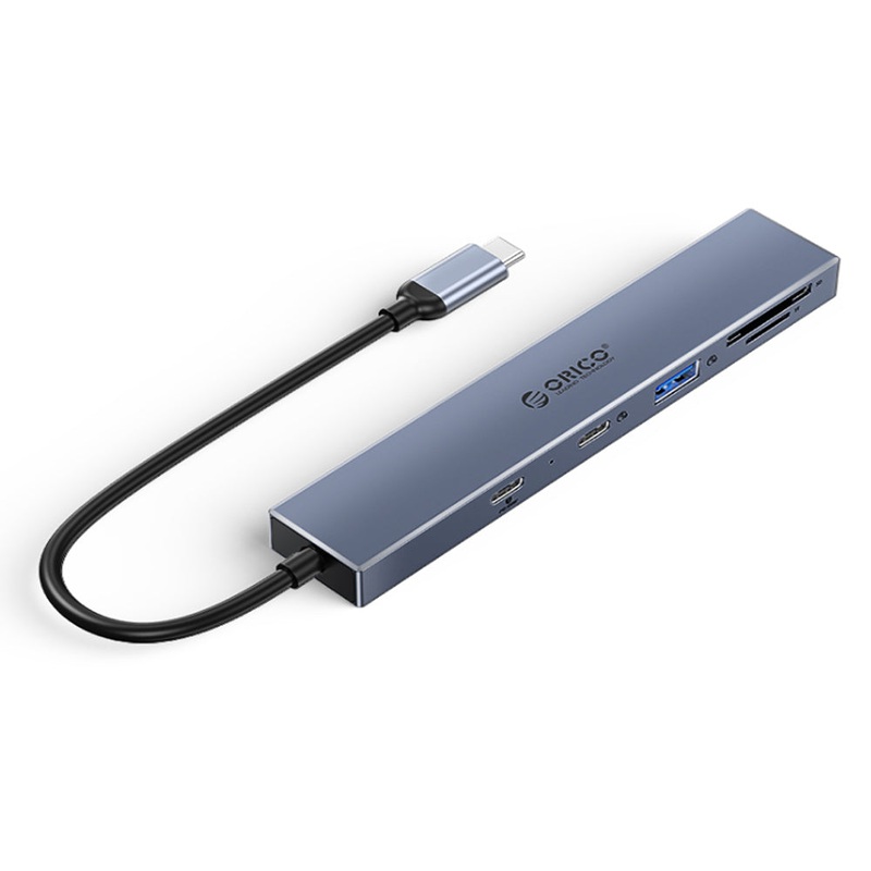 [CLEARANCE] ORICO Type C 4 in 1 Hub Compact and Portable Aluminum Alloy + ABS with 10Gbps Transfer Rate USB 3.2 Type C USB A TF/SD Type C PD 100W Drive Free Fast Cooling High-Performance Zero-Latency for Windows Mac OS Linux iPad | DHY-1U2CR