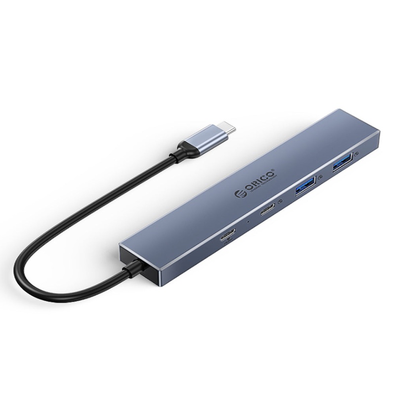 [CLEARANCE] ORICO Type C 4 in 1 Hub Compact and Portable Aluminum Alloy + ABS with 10Gbps Transfer Rate USB 3.2 Type C USB A Type C PD 100W Drive Free Fast Cooling High-Performance Zero-Latency for Windows Mac OS Linux iPad | DHY-2U2C