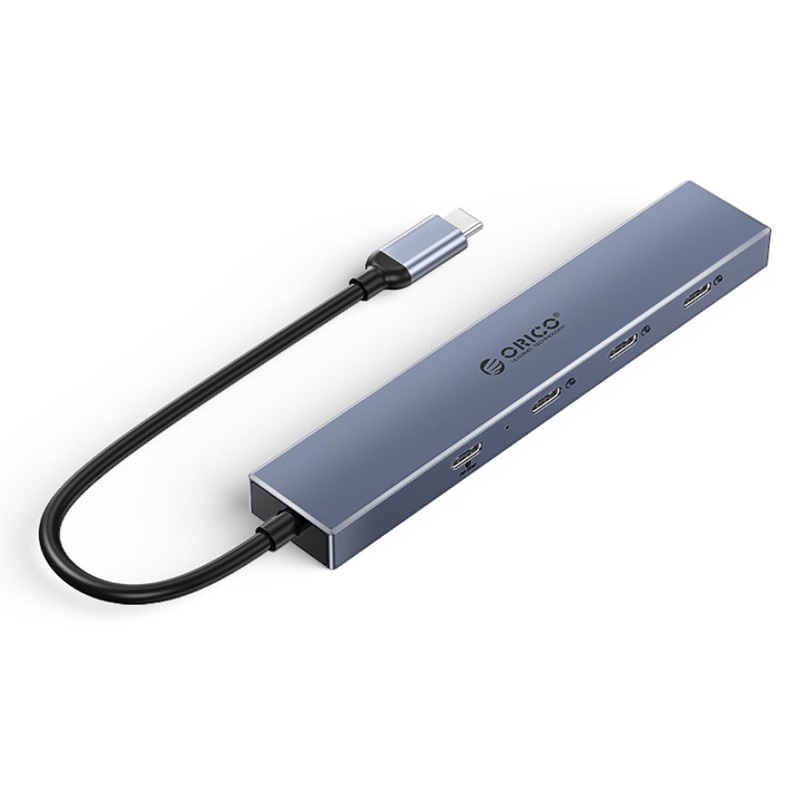 [CLEARANCE] ORICO Type C 4 in 1 Hub Compact and Portable Aluminum Alloy + ABS with 10Gbps Transfer Rate USB 3.2 Type C x 3 Type C PD 100W Drive Free Fast Cooling High-Performance Zero-Latency for Windows Mac OS Linux iPad | DHY-4C